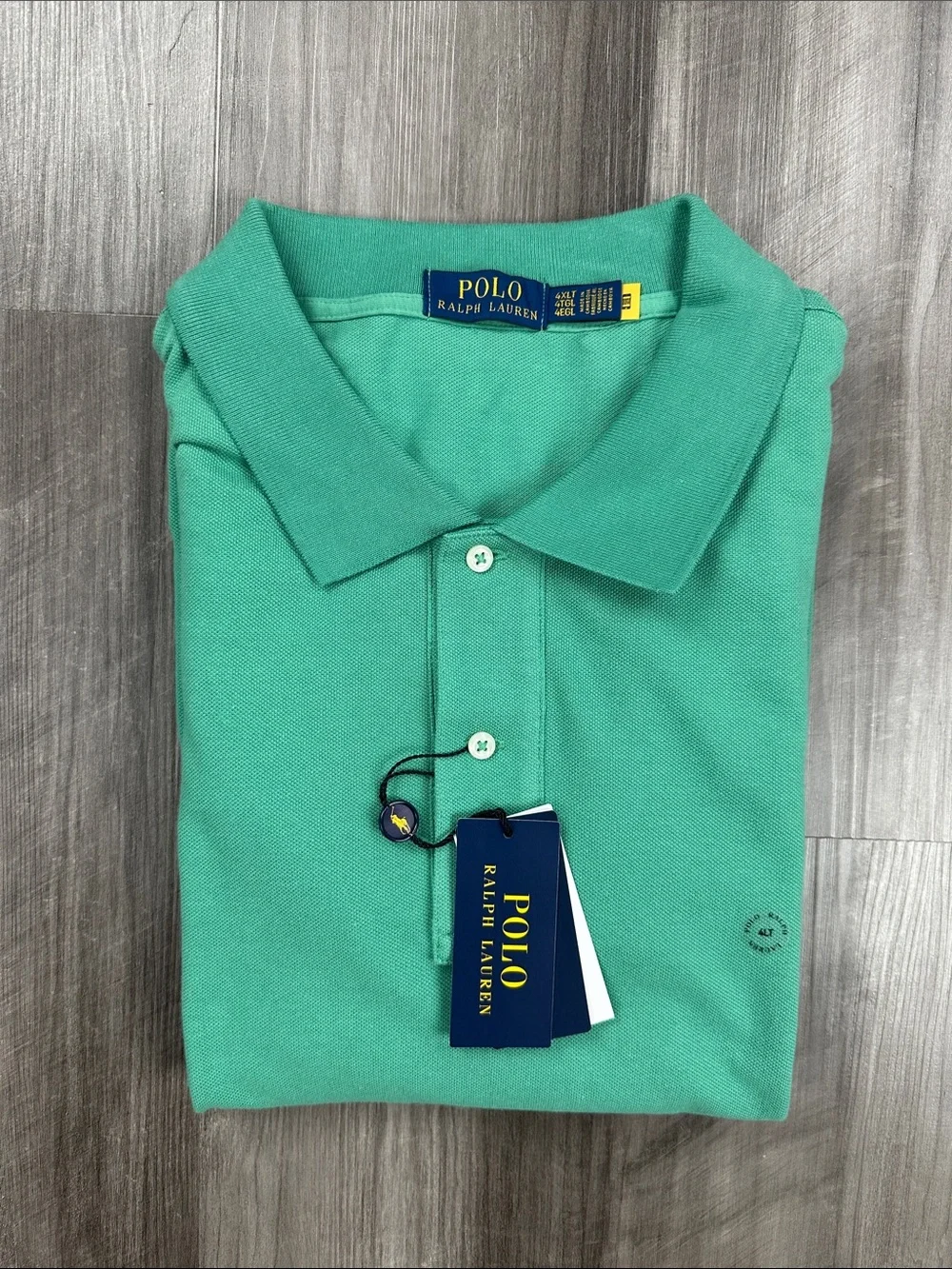 Polo Ralph Lauren Classic Fit Green Mesh Knit Polo - 4XLT
